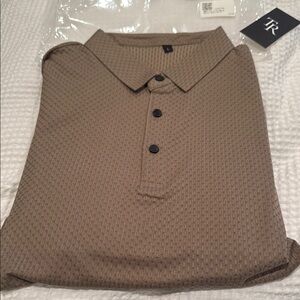 TR WWFZ Men's SS Brown Mesh Polo Shirt-LG-NIP